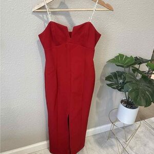 Zara Strapless Scarlet Dress